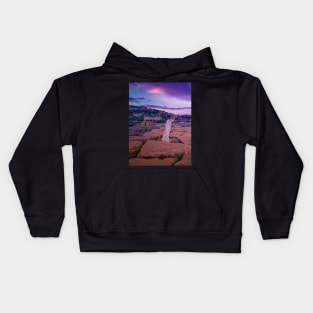 Summer Sunset Purple Sky Clouds Sea Rocks Italy Kids Hoodie